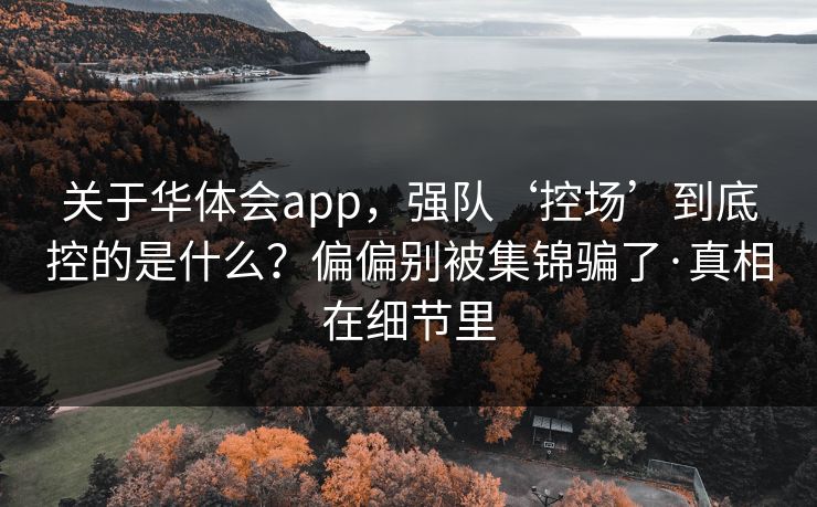 关于华体会app,强队‘控场’到底控的是什么?偏偏别被集锦骗了·真相在细节里 关于华体会app,强队‘控场’到底控的是什么?偏偏别被集锦骗了·真相在细节里