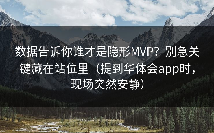 数据告诉你谁才是隐形MVP？别急关键藏在站位里（提到华体会app时，现场突然安静）