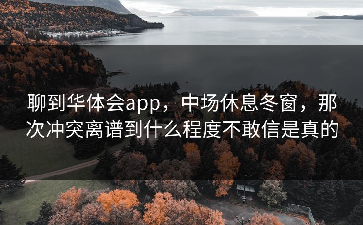 聊到华体会app，中场休息冬窗，那次冲突离谱到什么程度不敢信是真的