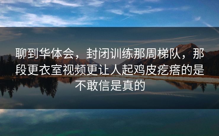 聊到华体会，封闭训练那周梯队，那段更衣室视频更让人起鸡皮疙瘩的是不敢信是真的